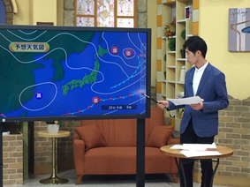 岩手テレビの森田雄人アナ、天気コーナー初出演時の様子